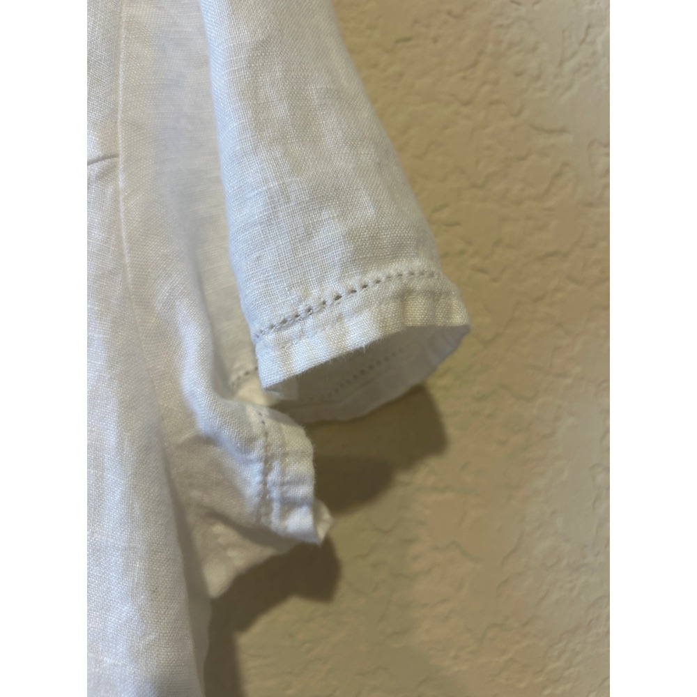 Womens 100% Linen Button Up Top Size 18 (XL) White Coastal Boho Beach Minimalist - Picture 3 of 8